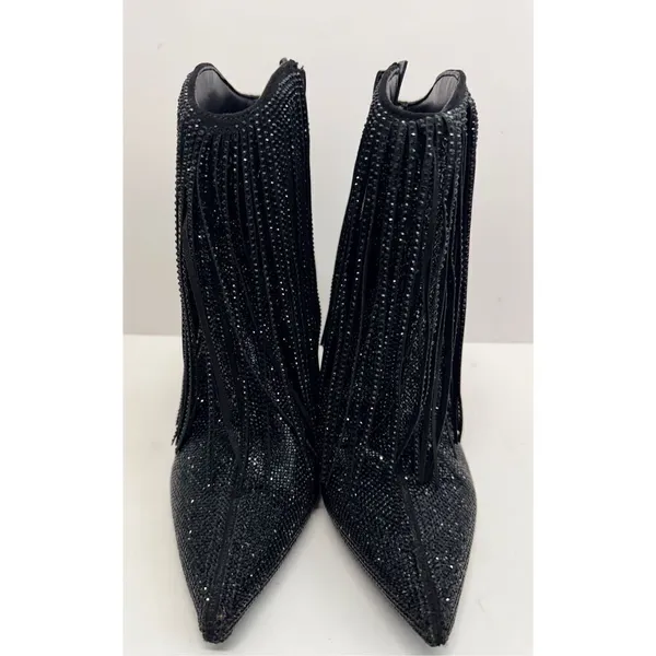 INC Boots Size 5.5 Black Western Ankle‎ Booties Pointed Toe Evening Shoes NEW - Image 6