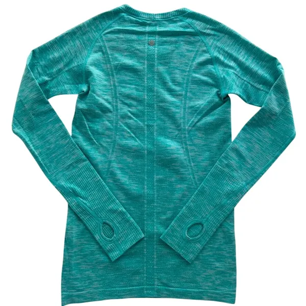 Lululemon Swiftly Tech Long Sleeve Crew 6 ORIGINAL Fit Heathered Blue Tropics - Image 5