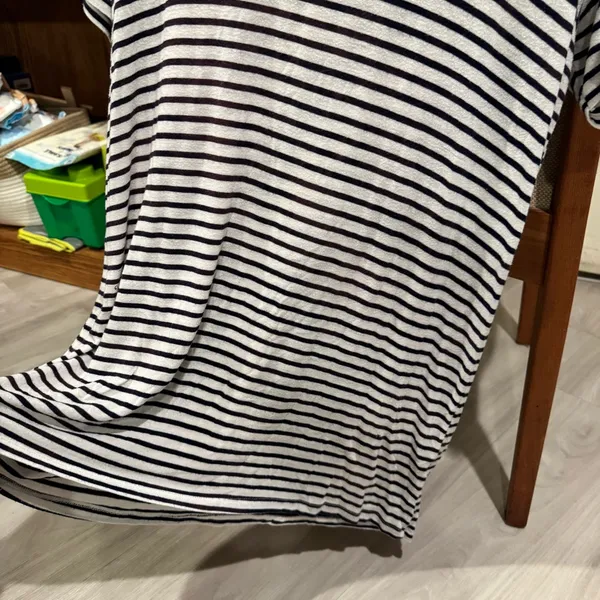 Brandy Melville black white striped shirt dress tee tshirt dress size large - Image 4