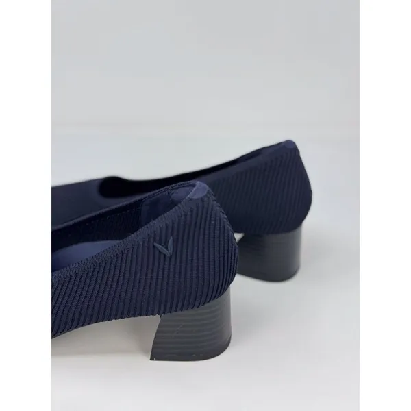 VIVAIA Melody Pro Heels Blue Square Toe Chunky Block Slip On Pumps 37.5 US 7 - Image 7
