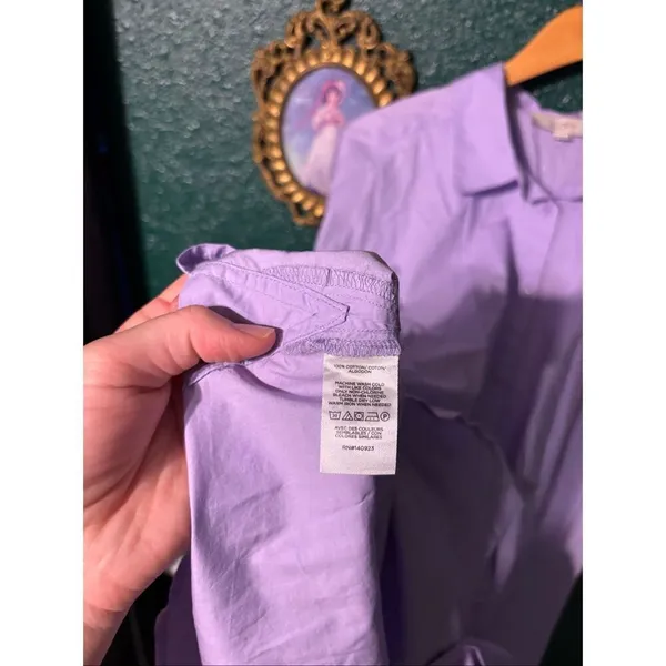 Loft Women’s Purple Button Down Blouse Sz XL NWT - Image 4