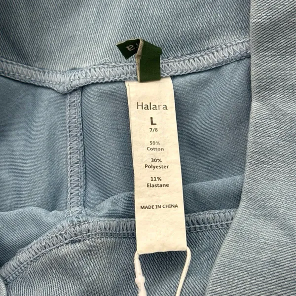 Halara Flex Crossover Pocket Denim Skinny Jeans Leggings Blue Denim Large 7/8 - Image 9