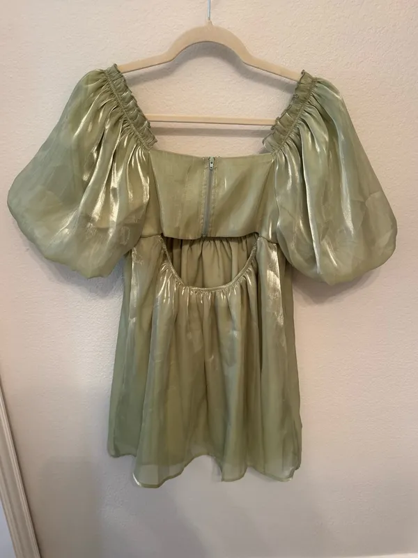 Metallic Green Dress - Image 2
