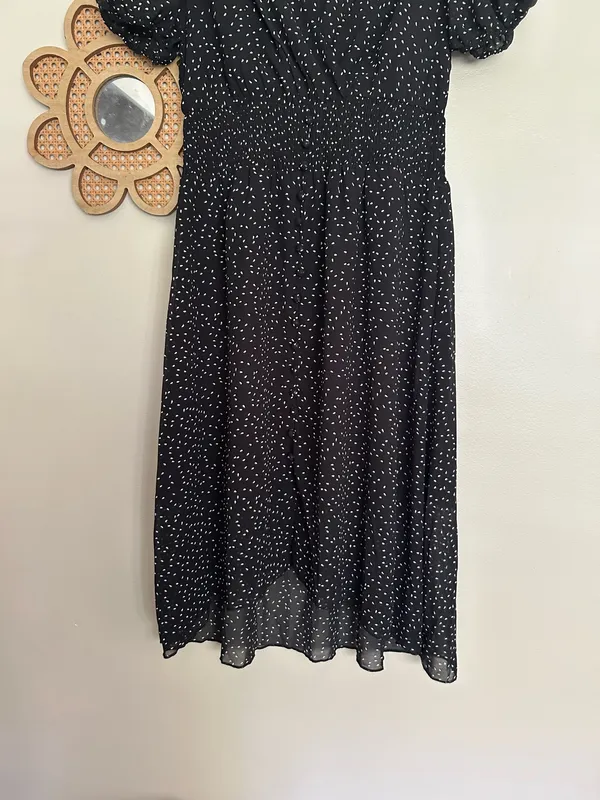 Black and white polka dot midi dress Size M - Image 2