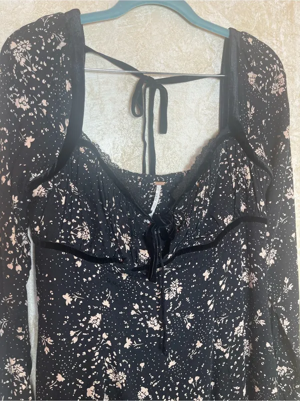 Free People Tess Mini Babydoll Dress Viscose CottageCore Country Village Sz M - Image 10