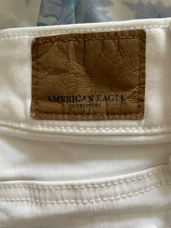 White Denim Midi Shorts - Image 9
