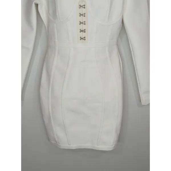 Band of Stars Bodycon Dress‎ White Sweetheart Neck Party Cocktail NWT - Image 4
