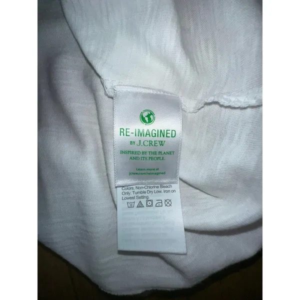 J.Crew Women's‎ Medium White Ruffle Cap Sleeve Round Neck T-Shirt Casual - Image 4