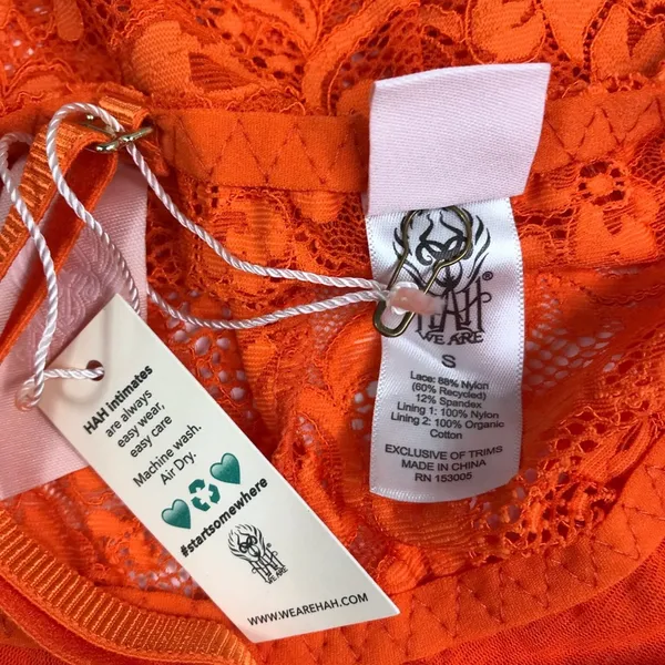 FREE PEOPLE X HAH Lace Bodysuit Sz S Burn Orange Feminine Party Resort Boho NWT - Image 12