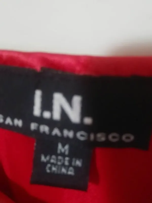 IN San Francisco M Y2K Babydoll Pink Red Satin Dressy Top - Image 4