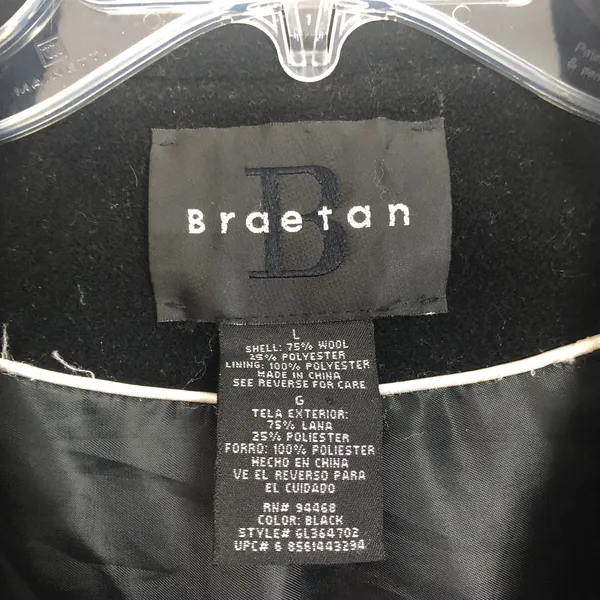 Braetan Womens Long Old Money Wool Pea Coat Large Formal Professional Outdoors - Image 2