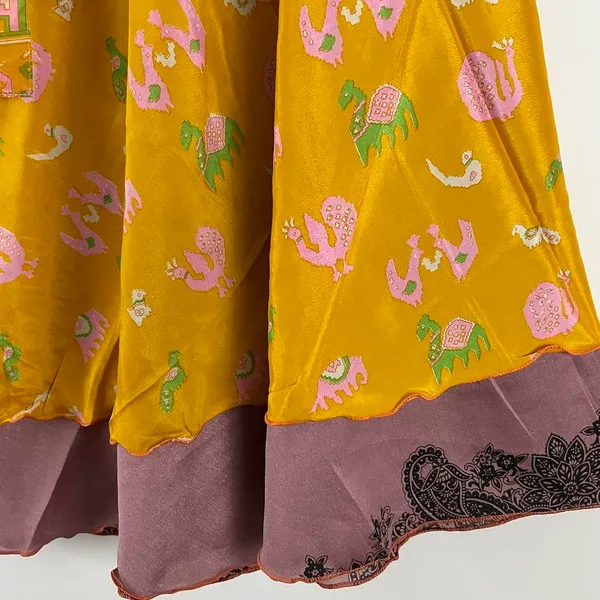 Reversible Maxi Wrap Skirt BINW603 Yellow - Image 3
