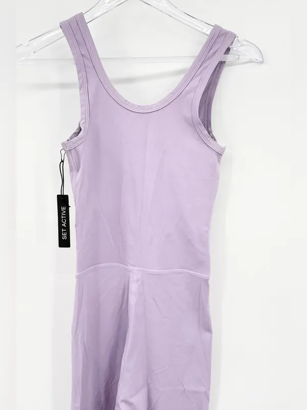 SET Active Sportbody Sportysuit Jumpsuit Lilac Purple Scoop Neck Unitard XS NEW - Image 4
