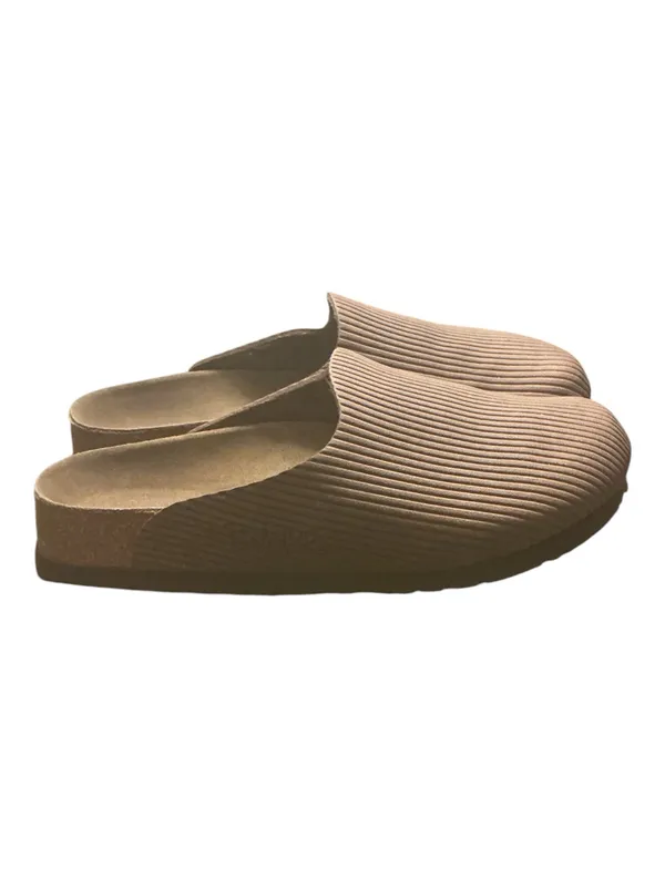 Birki’s by Birkenstock Ribbed Corduroy Suede Clogs Mules Taupe Brown | EU 38 US 7 - Image 3