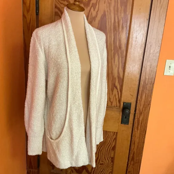 Vtg 90s fuzzy oversized cream cardigan - Image 5