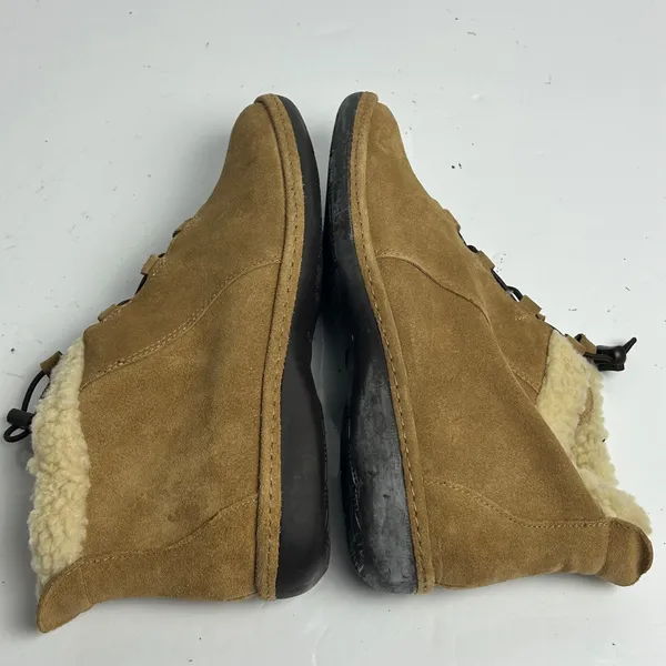 Lands End Womens Chalet Shearling Bootie Dark Chestnut Suede Ankle Boots Size 9 - Image 9