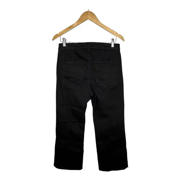 For The Republic Wide Leg Jeans Womens 8 Black Seam Detail Ankle Zip High‎ Rise - Image 7