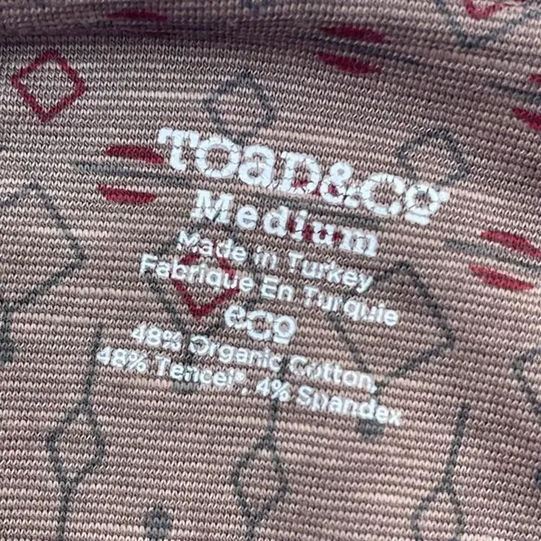 Toad&Co. Size M Rosalinda dress tribal print falcon brown organic outdoors. - Image 3