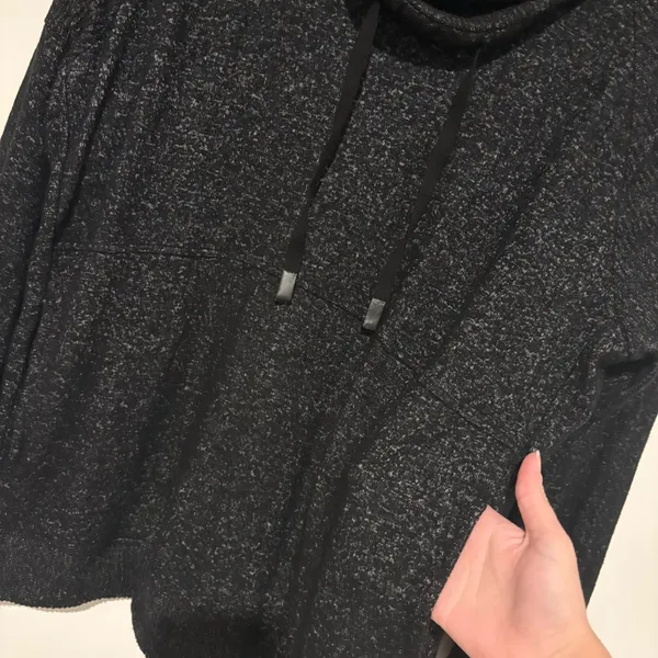 Member’s mark Soft Stretchy cowl neck lounge Sweater Pockets marled black XL‎ - Image 4