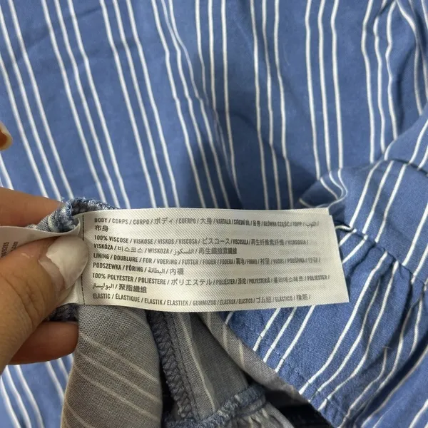Hollister California Blue White Stripe Stretch Dress Size‎ Large - Image 5