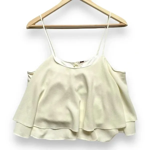 Free People Ivory Tropical Wave Crop Top - Image 3