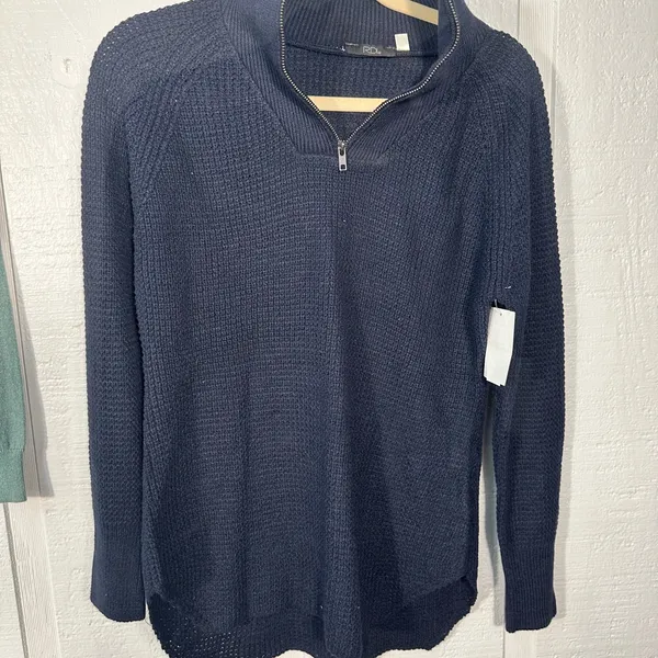 RDI Navy Blue Quarter Zip Sweater Size Small NWT - Image 3