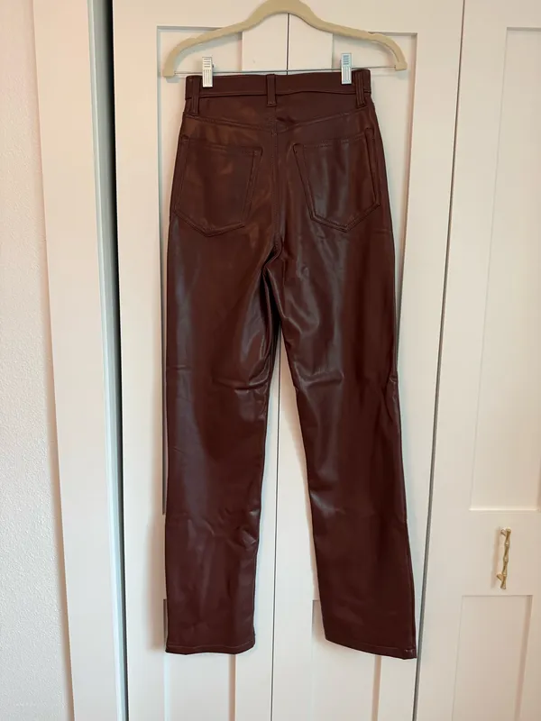 Abercrombie Leather Pants Vegan Straight 90s Ultra High-Rise - Image 2