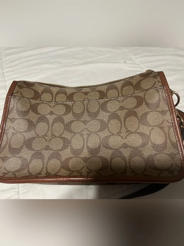 Coach Brown Signature Canvas Crossbody with Coin Pouch - Image 4