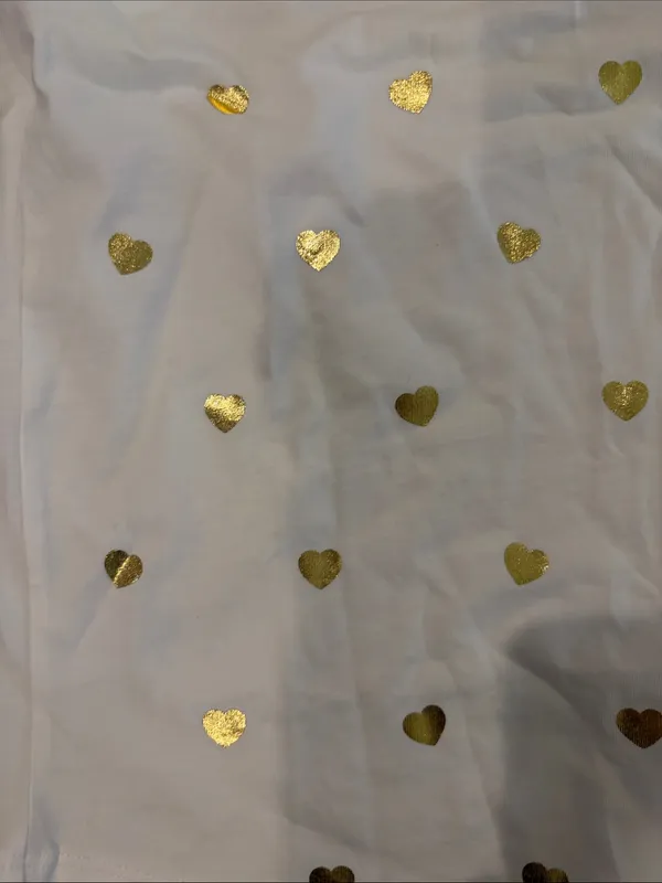 New with Tags Evereve South Parade Gold Hearts Tee Sz M - Image 3