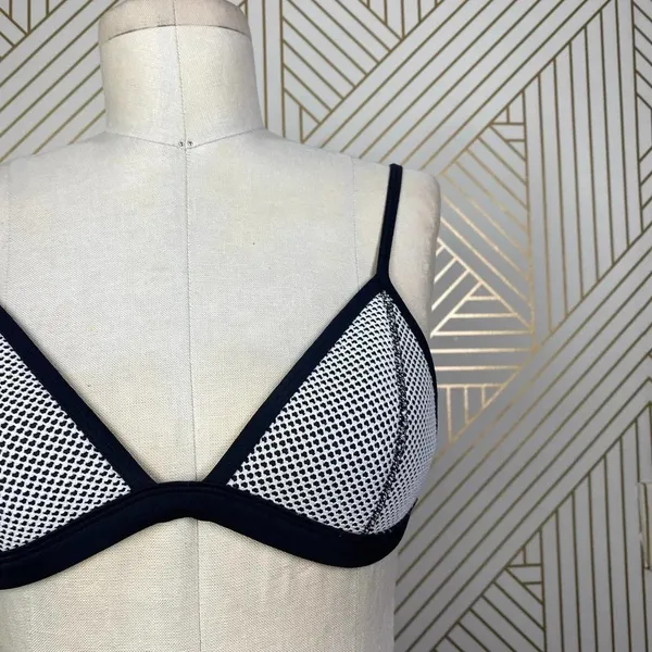 TRIANGL Mesh Bikini‎ Swim Top Black White - Image 5