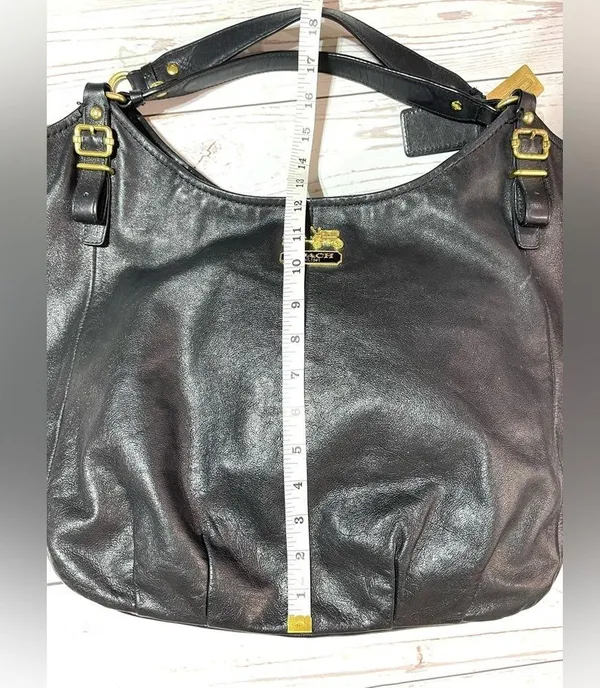 Coach 15958 Madison Black Leather Large Convertible Shoulder Bag. - Image 14