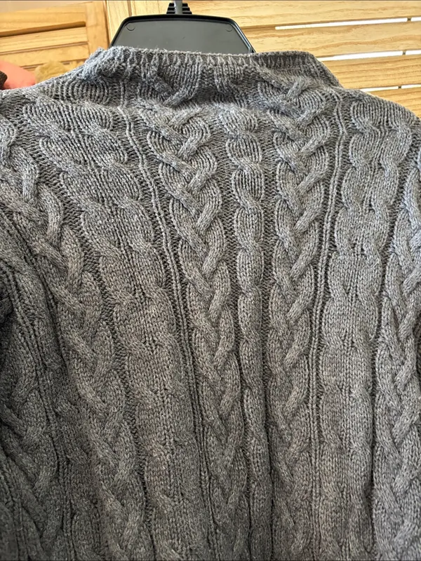 JEANNE PIERRE Gray Cable Knit Mock Neck Sweater Medium - Image 2