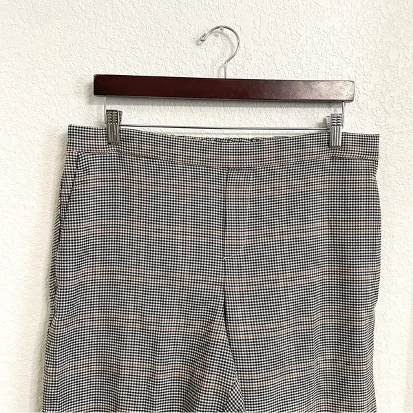 Old Navy Womens Pants Black White Brown Houndstooth Pull On Size 14 - Image 3