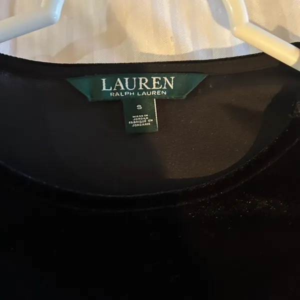 Lauren Ralph Lauren Black Velvet Tunic Top‎ Womens Small Gold Buttons Witchycore - Image 7