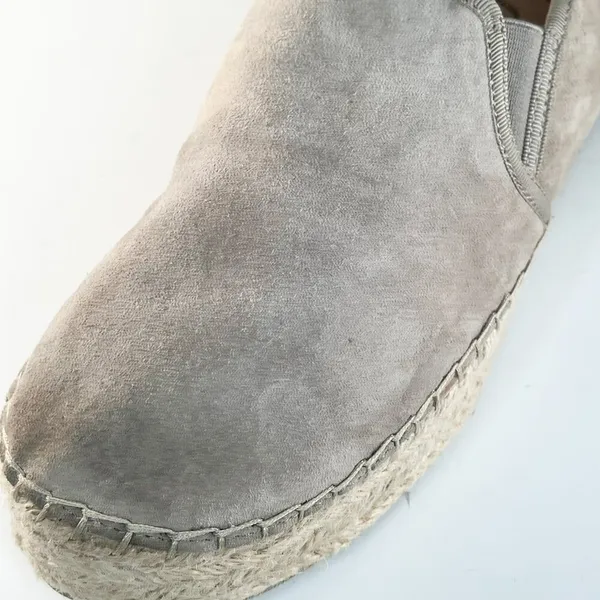 Sam Edelman Carrin Grey Taupe Suede Espadrille Platform Flats Shoes Women 9 - Image 8