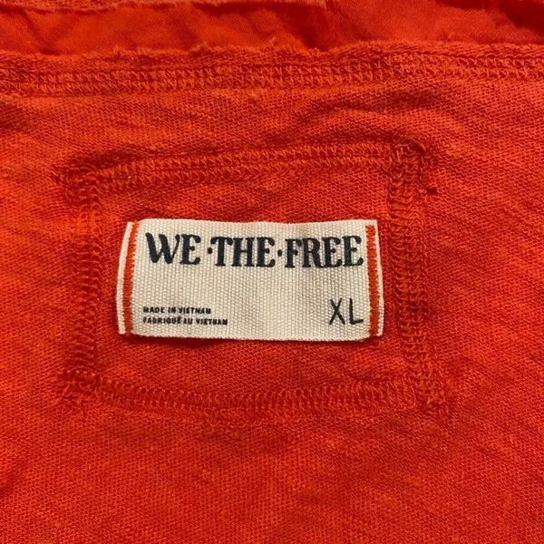 Free People We The Free Orange Henley Tank Top XL Oversized Boho - Image 4