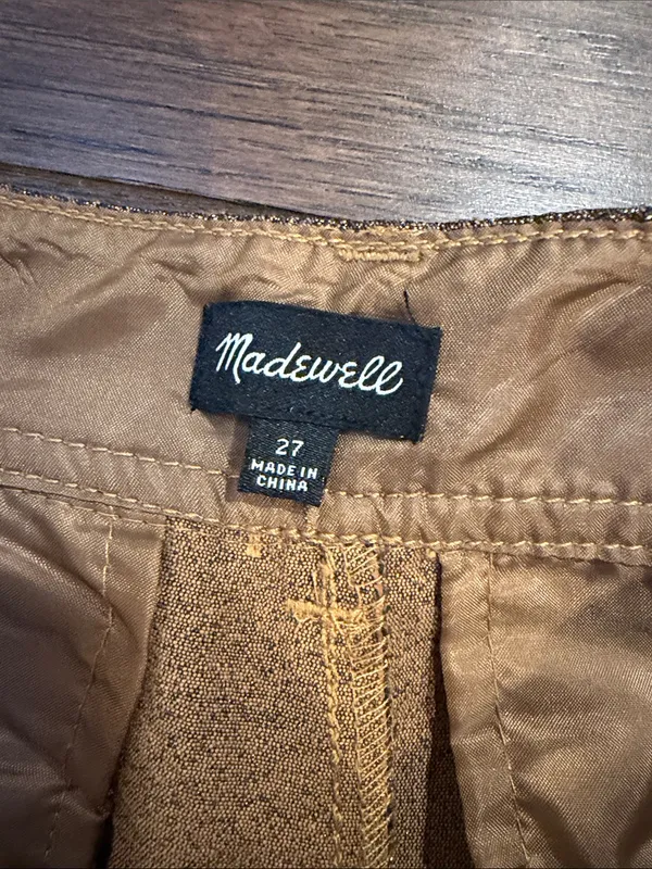 Madewell Pants Gold Metallic Shimmer Emmett Wide Leg Cropped Sz 27 - C61-116 - Image 4