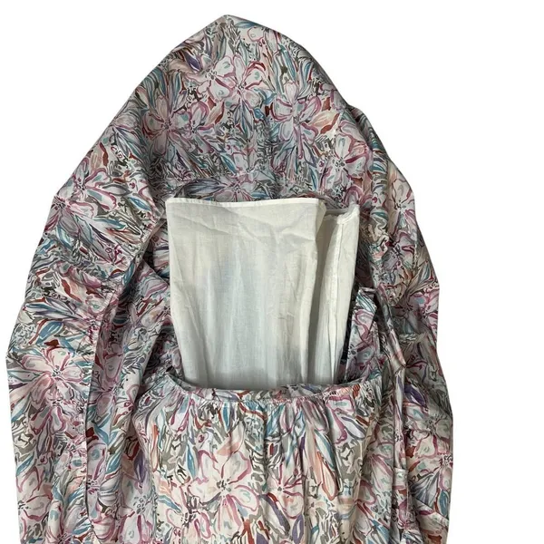 Sofie the Label Floral Midi Dress Tiered Puff Sleeve‎ M Multicolor Pockets Boho - Image 9