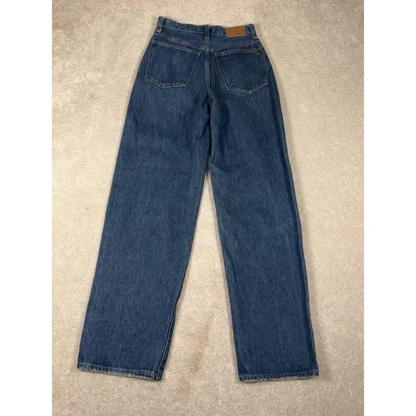 Madewell Blue Jeans Baggy Straight Leg 24 High Rise‎ Denim Pants Cotton Hemp - Image 7