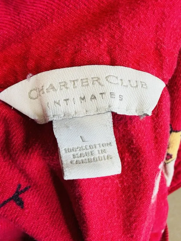 Charter Club Intimates Pajama Set Sz L Red Snowman Christmas Winter Pockets - Image 11