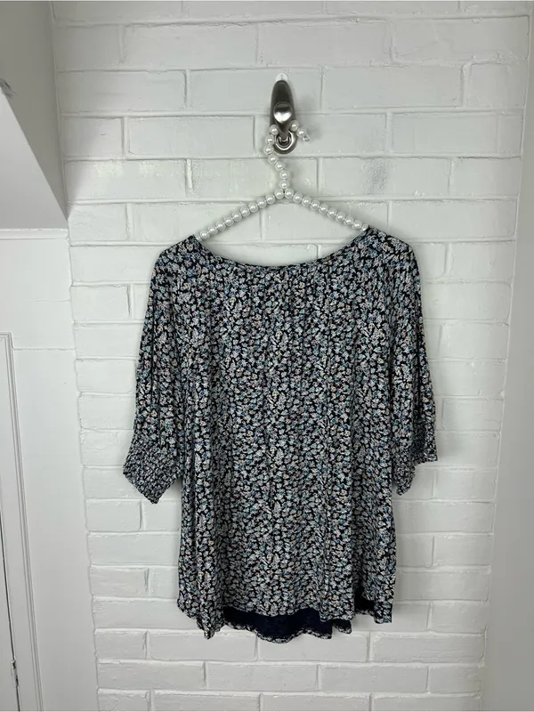 Lucky Brand Floral Peasant Top Size L - Image 10