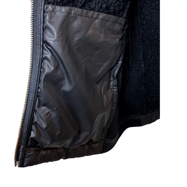prAna Womens Black Quilted Sherpa Lined Full Zip Puffer Vest Ribbed Trim Small - Image 9