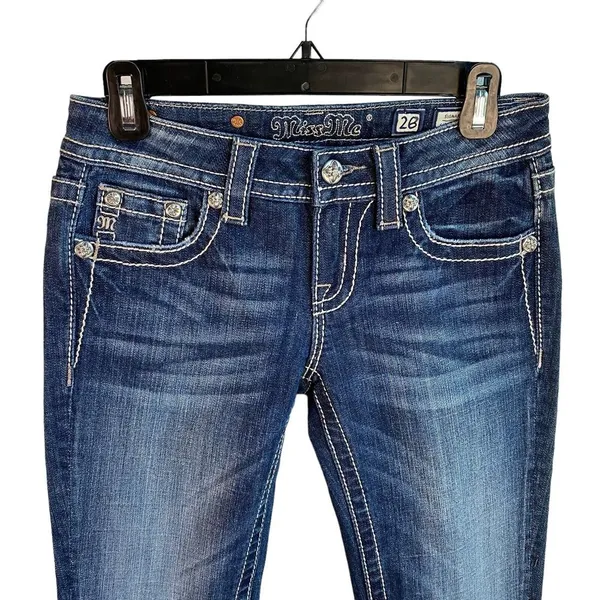 New Miss Me Jeans Womens‎ Sz 26 signature super skinny Denim Embellished Pockets - Image 5
