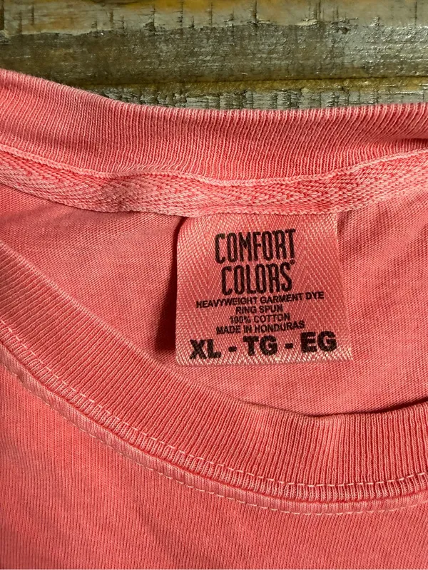 Comfort Colors Pink Short Sleeve Pocket Tee w/ Heart-Sunglasses Checkered Ghost - Image 2