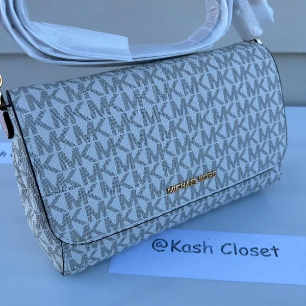Michael Kors Powder Blush Multi Clutch Crossbody Convertible Purse - Image 6