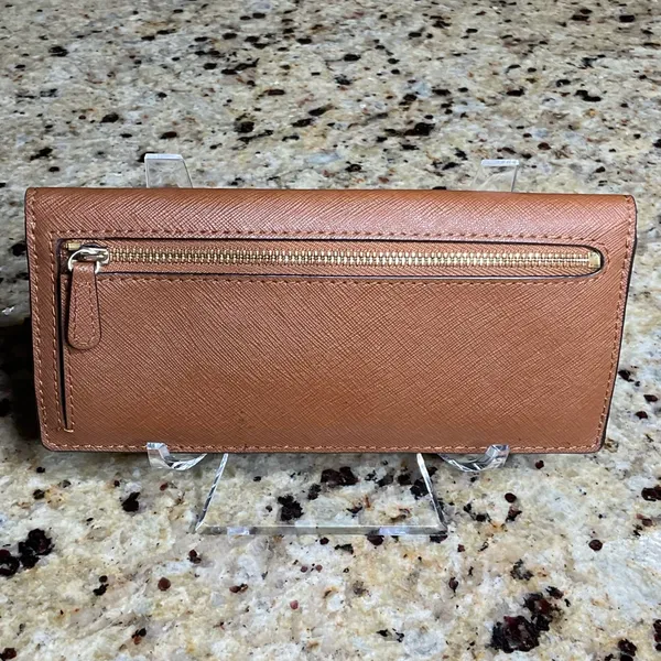 Michael Kors Brown Jet Set Saffiano Leather Snap Front Wallet - EUC - Image 2