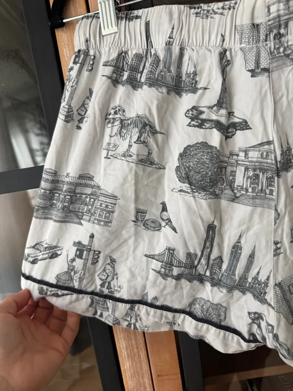 Katie Kime pajamas New York City Toile print Shorts drawstring NYC - Image 7