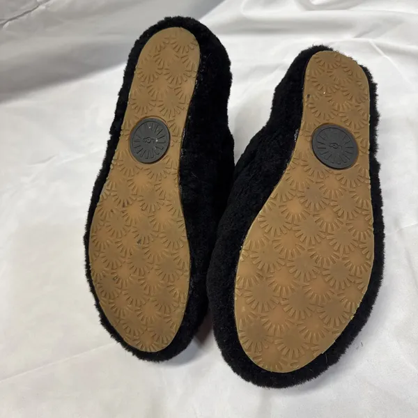 UGG Fluff Yeah Slide Womens 8 Sheepskin Slip On Slide Slippers Black Cozy - Image 10