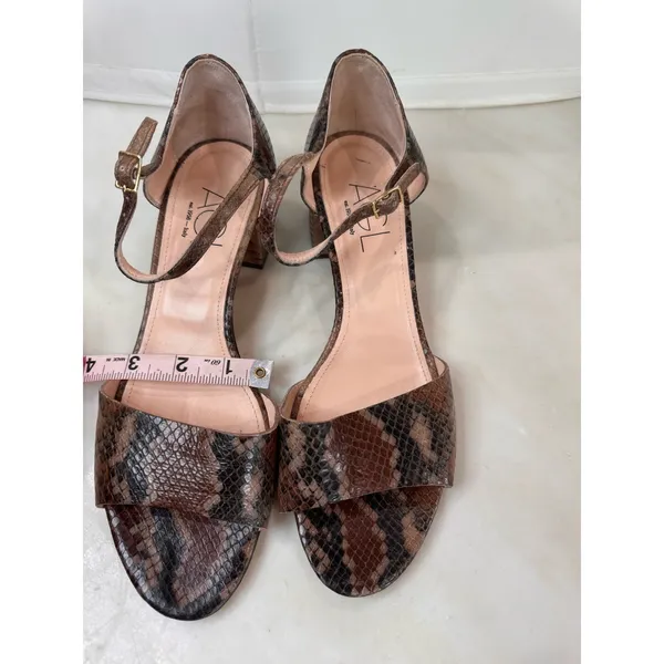 AGL Snake Embossed Brown Strappy Block Heel Sandals EU 39.5 - Image 5