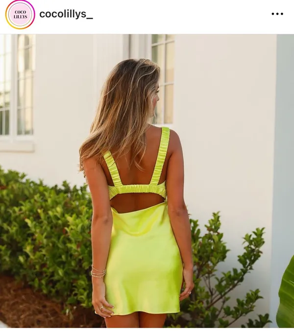 Yellow  Satin dress - Image 2